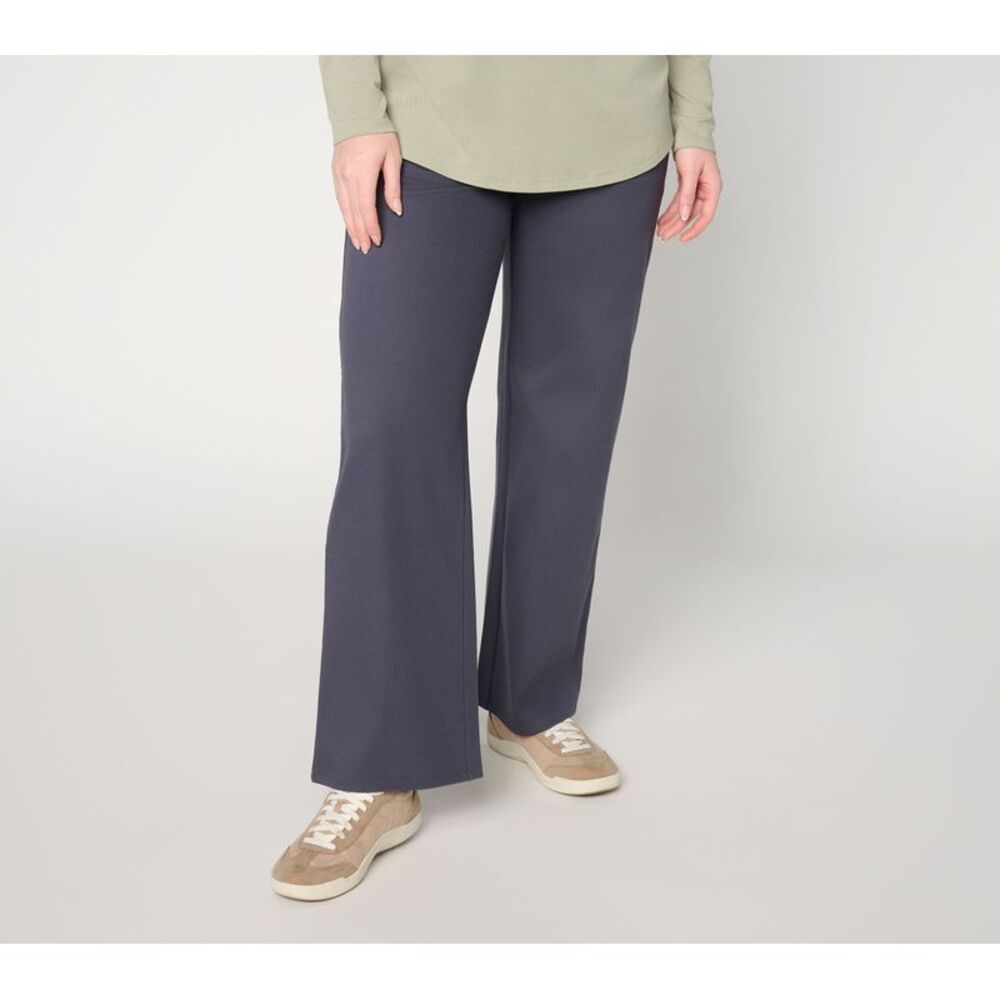 Liberare Women's Pants Sz M Denim & Co. Comfy Knit Air Wide-Leg Gray A636643